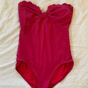 Kate Spade Strapless Scalloped One-Piece Swimsuit